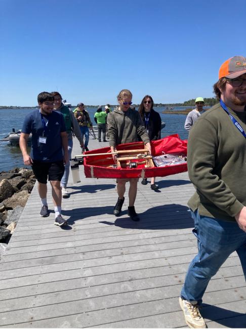 ECE Students working on boat 